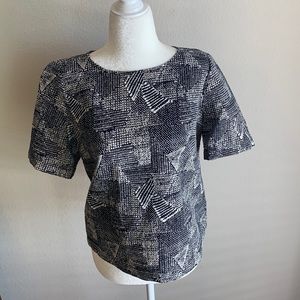 Madewell black and white geometric print top